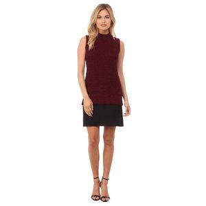 'French Connection Mixed Media Tiered Shift Dress